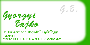 gyorgyi bajko business card